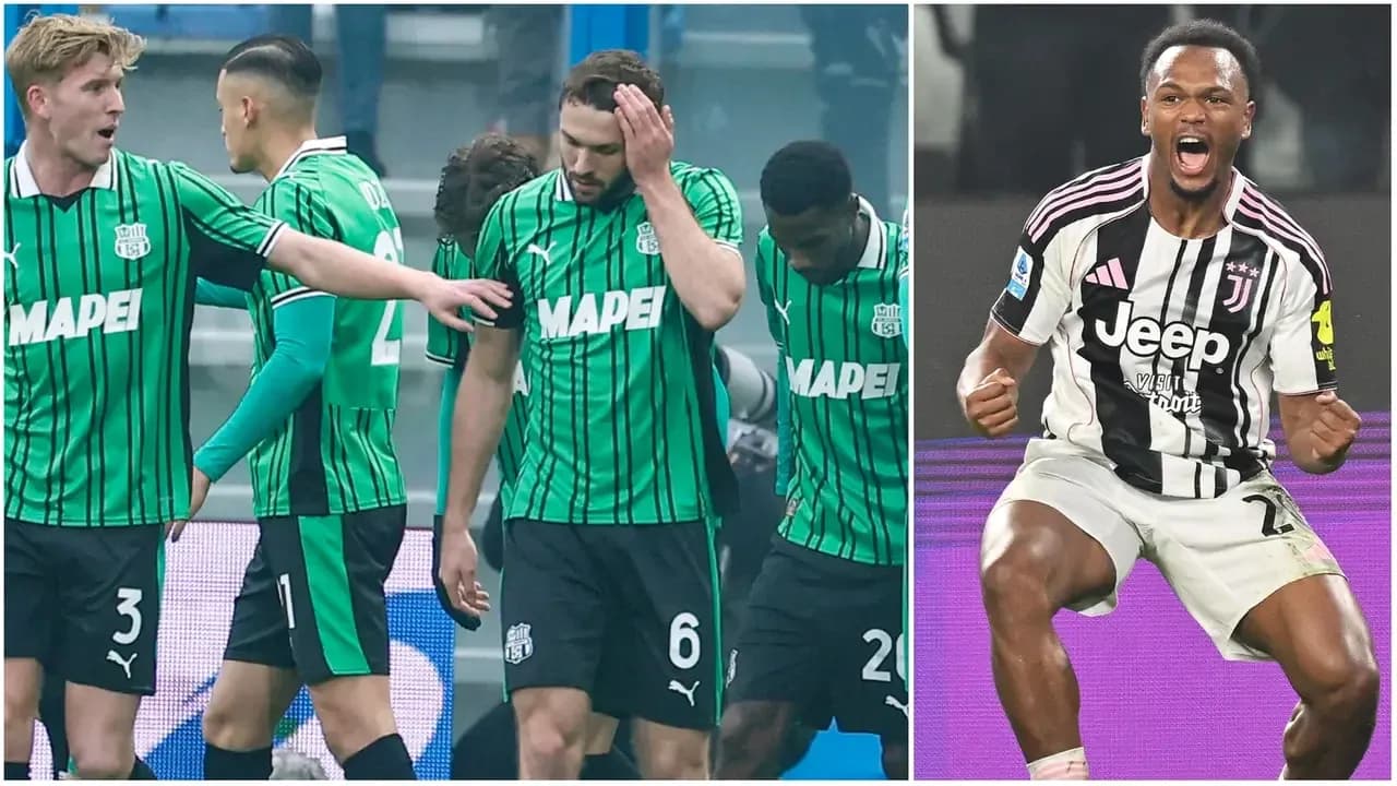 Sassuolo players reacting during Serie A match