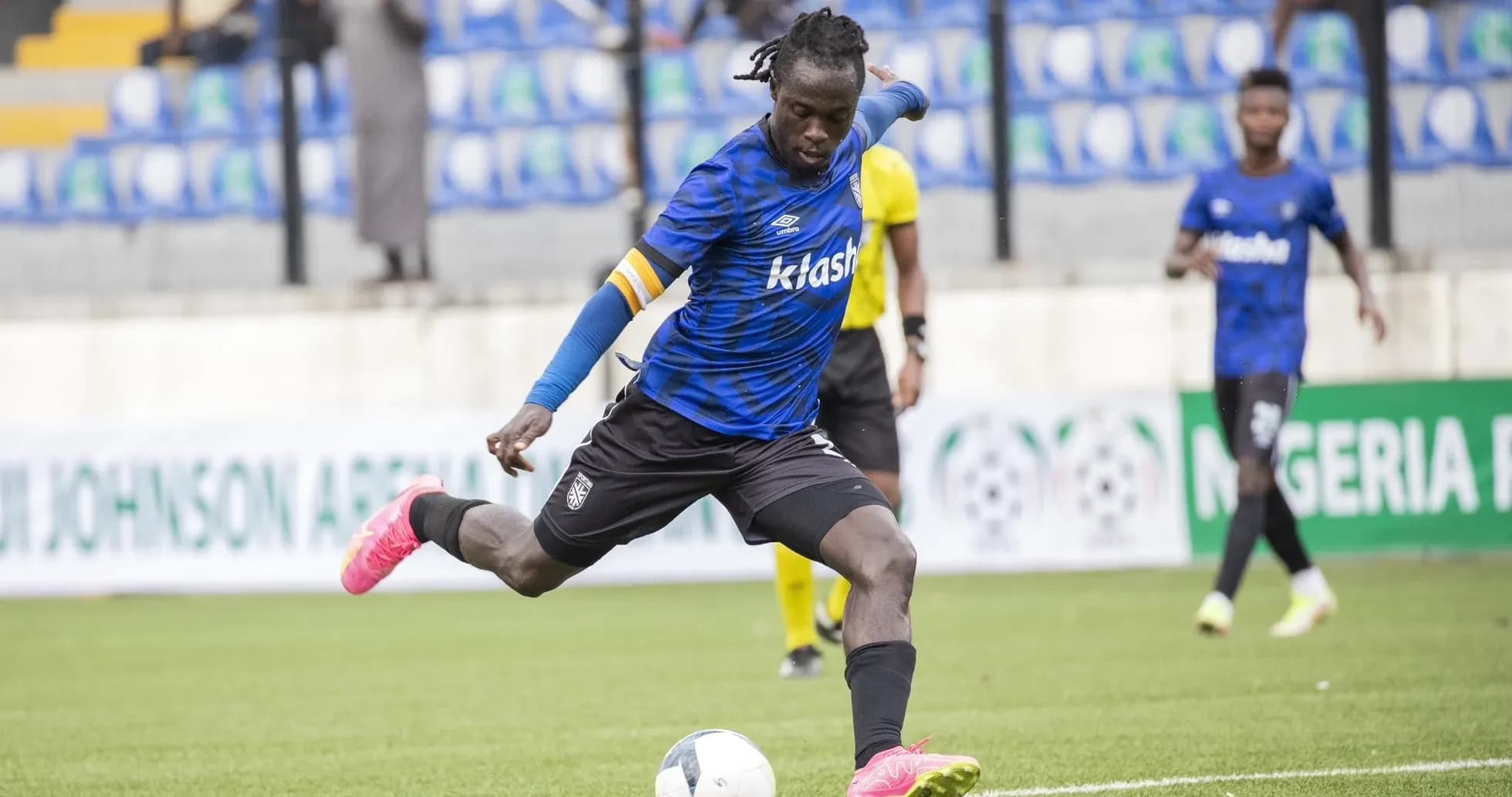 Player taking a shot during NPFL match