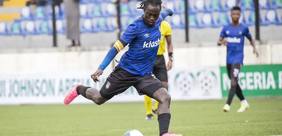 Player taking a shot during NPFL match