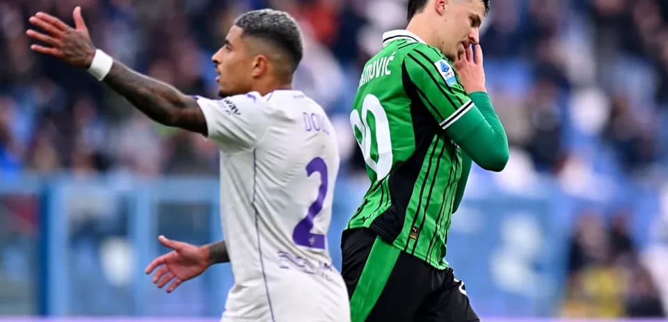 Players during Fiorentina vs Sassuolo match