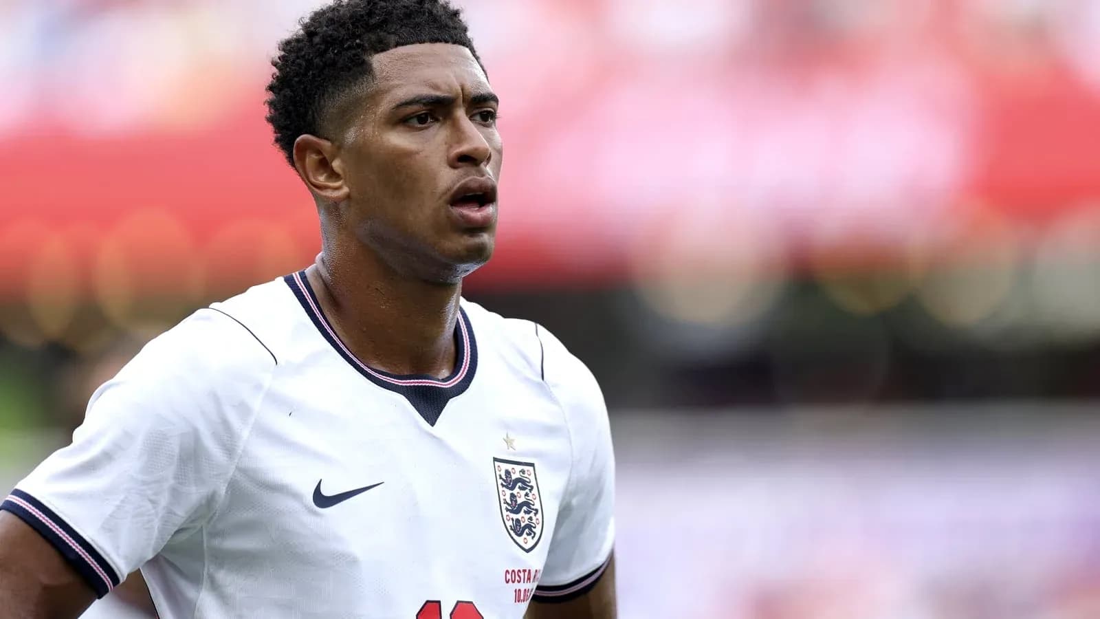 Player in England jersey during match