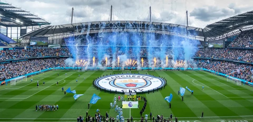 Manchester City stadium celebration before match