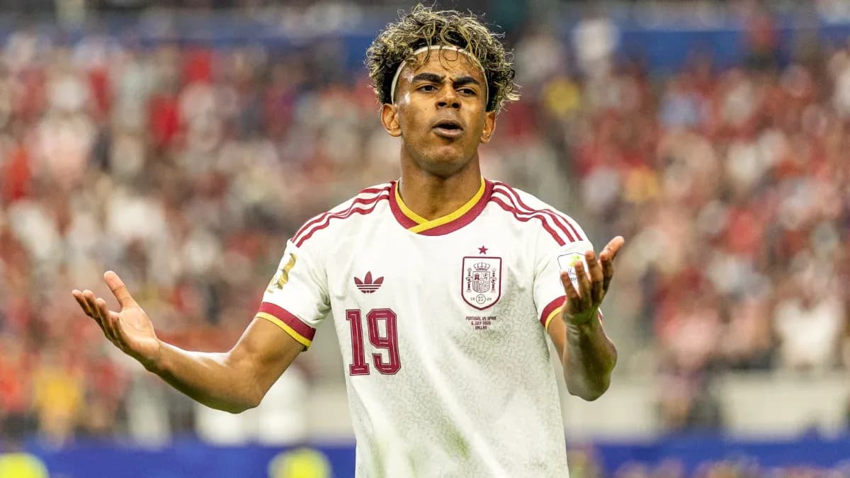 Player gesturing during match in Spain jersey
