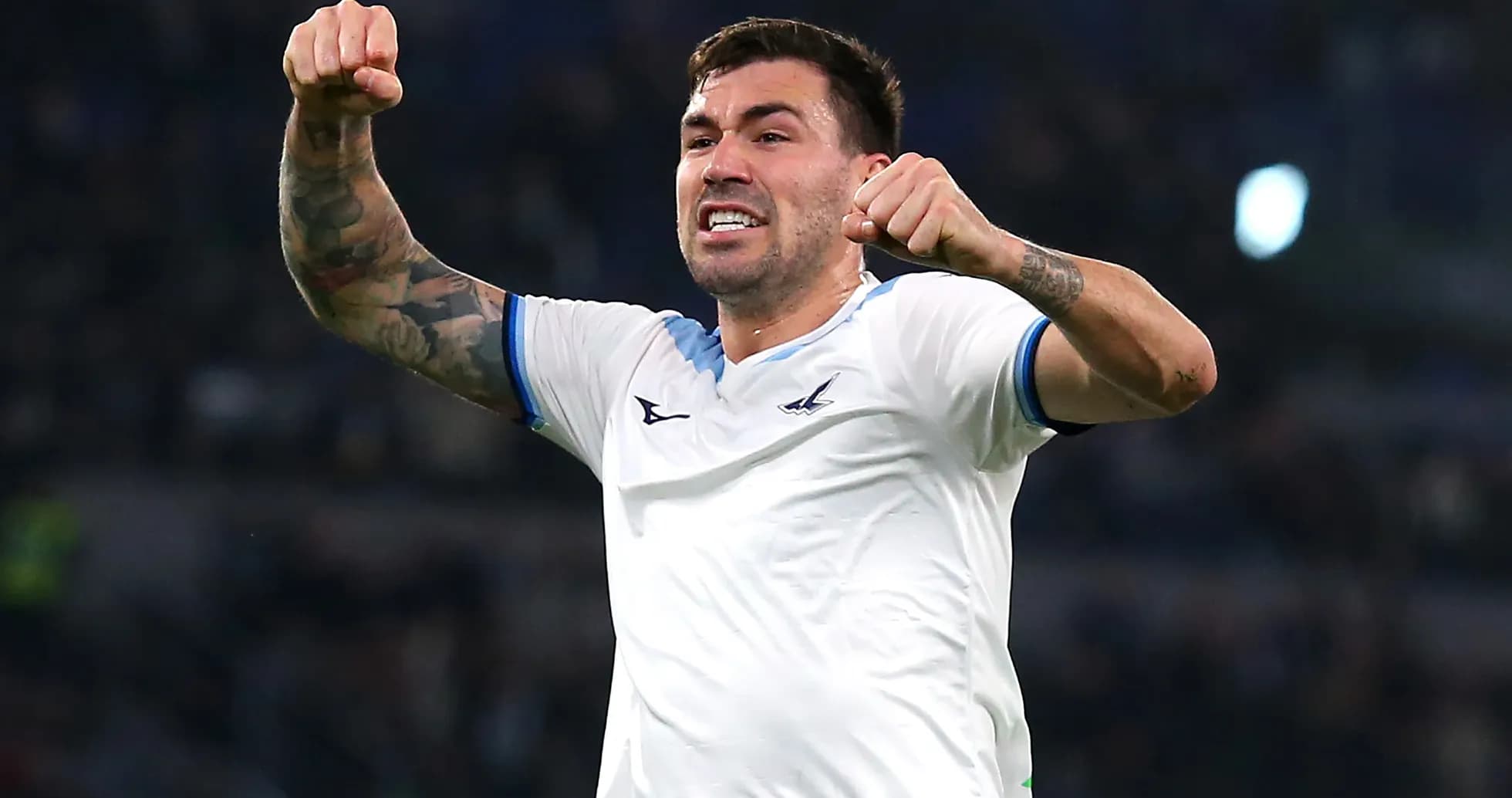 Lazio player celebrating during Serie A match