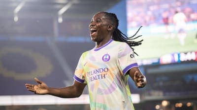 Player celebrating during a soccer match