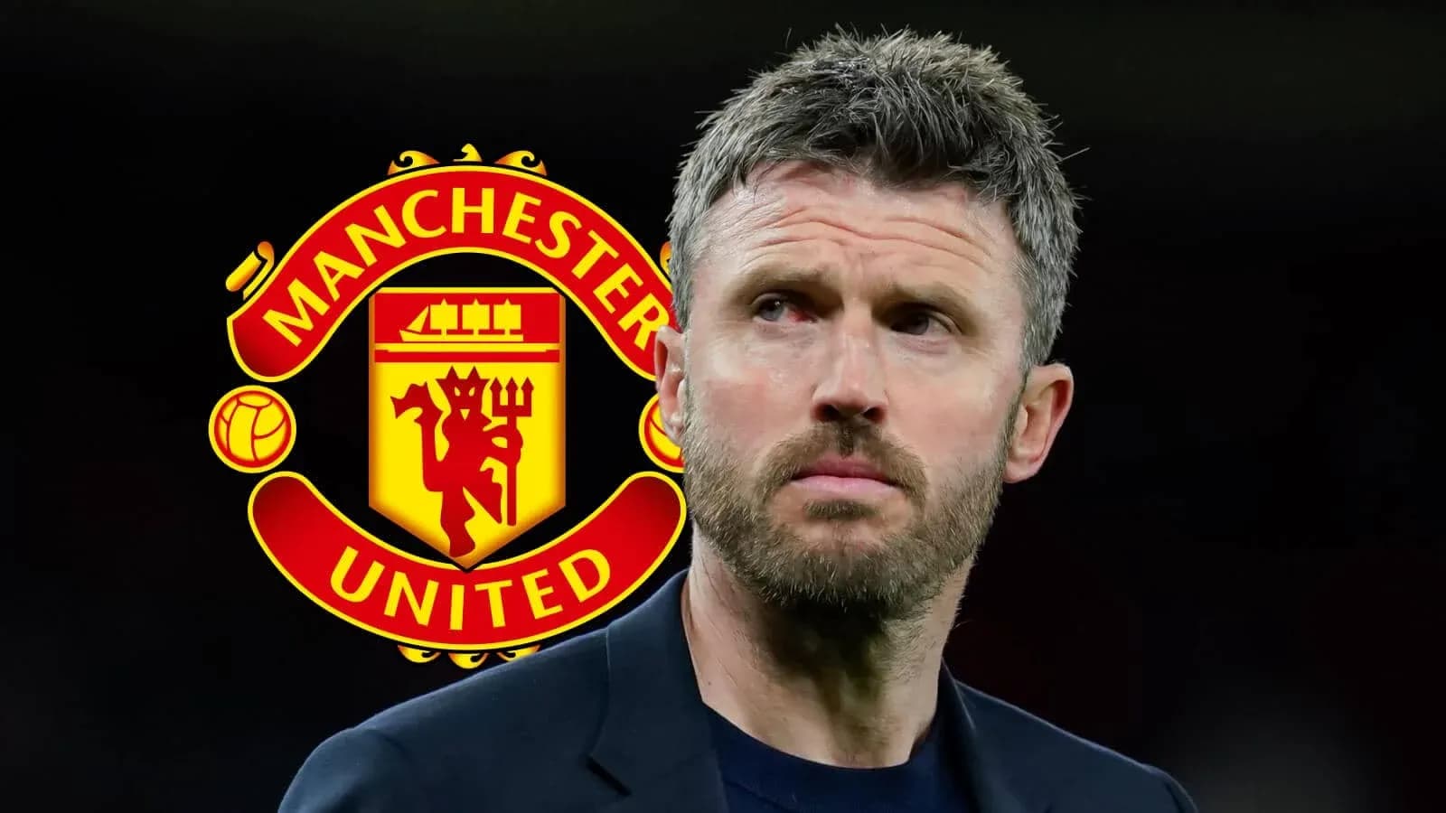 Coach with Manchester United logo in background