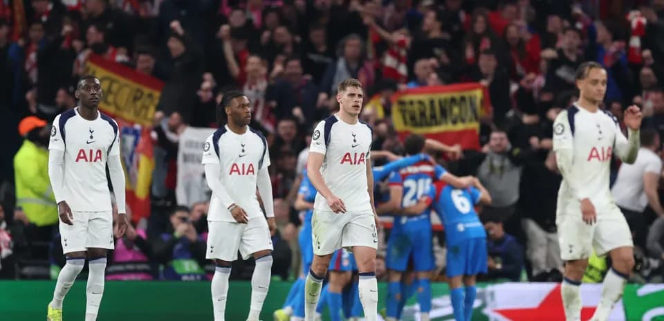 Tottenham players during UEFA Champions League match