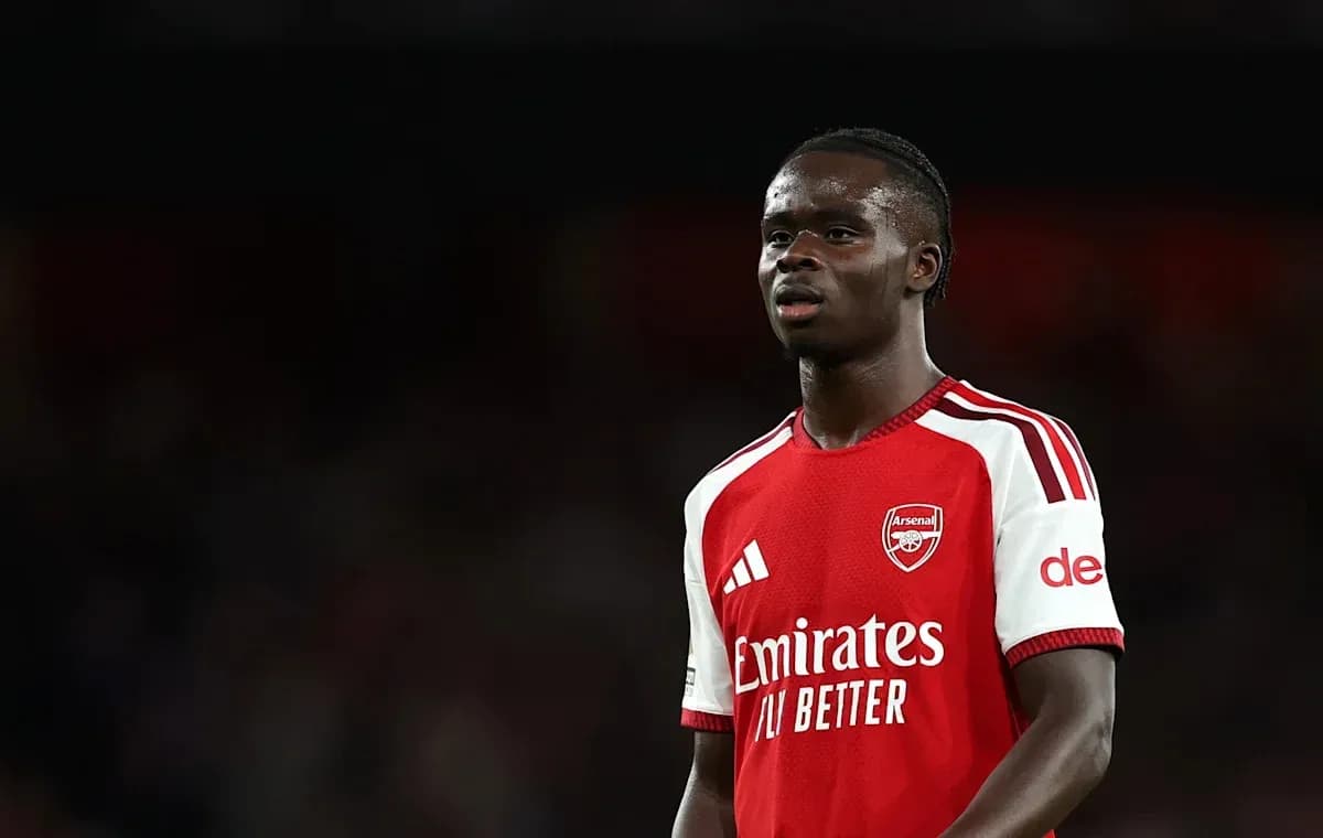 Player wearing Arsenal jersey during match