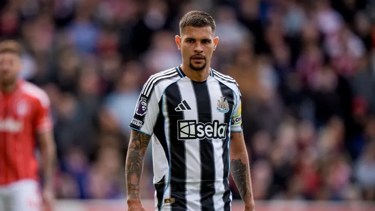 Newcastle player in striped kit during match