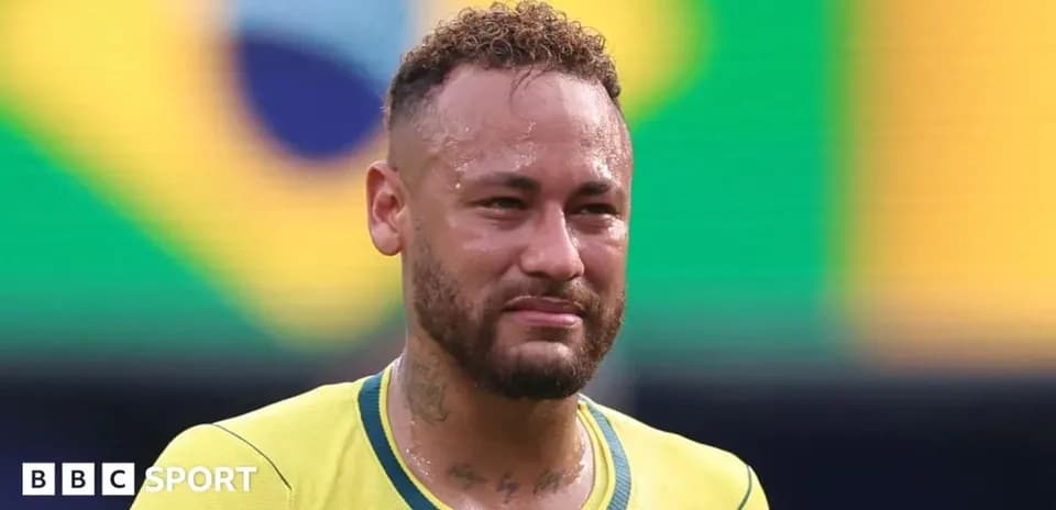 Player in Brazil jersey with emotional expression