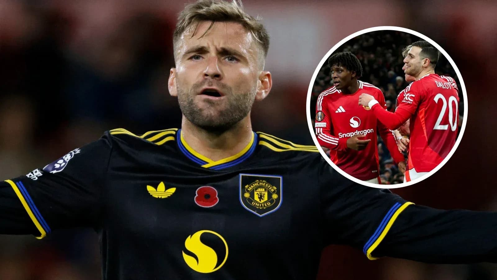 Player celebrating in Manchester United match action