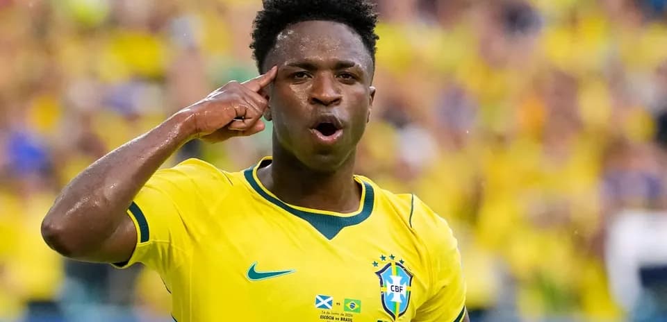 Player celebrating with finger gesture during match