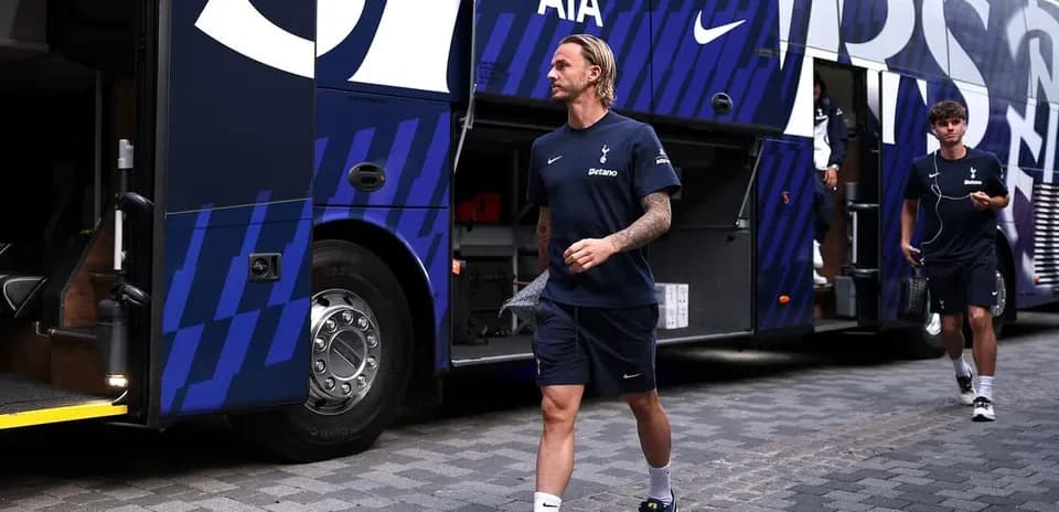 Tottenham players arriving at team bus