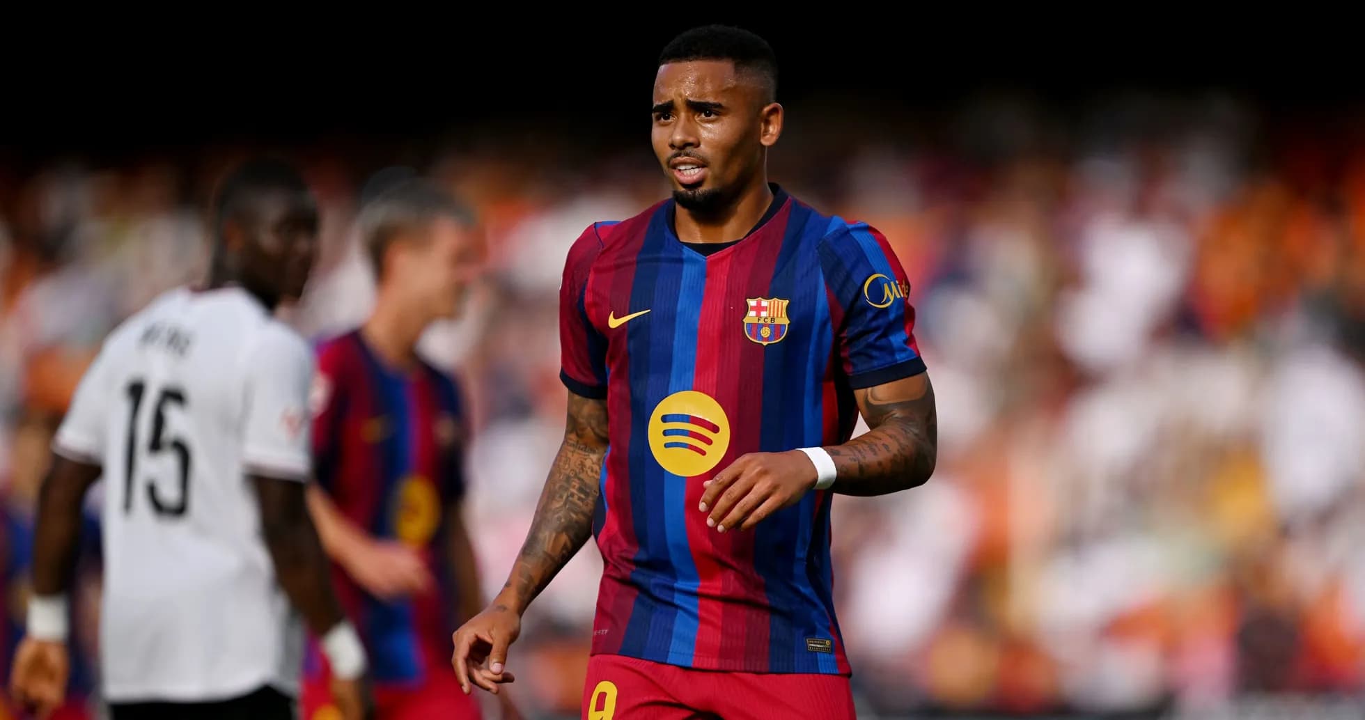 Barcelona player on the pitch during a match