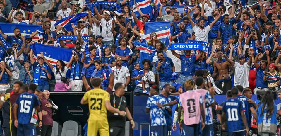 Cape Verde supporters celebrating during match