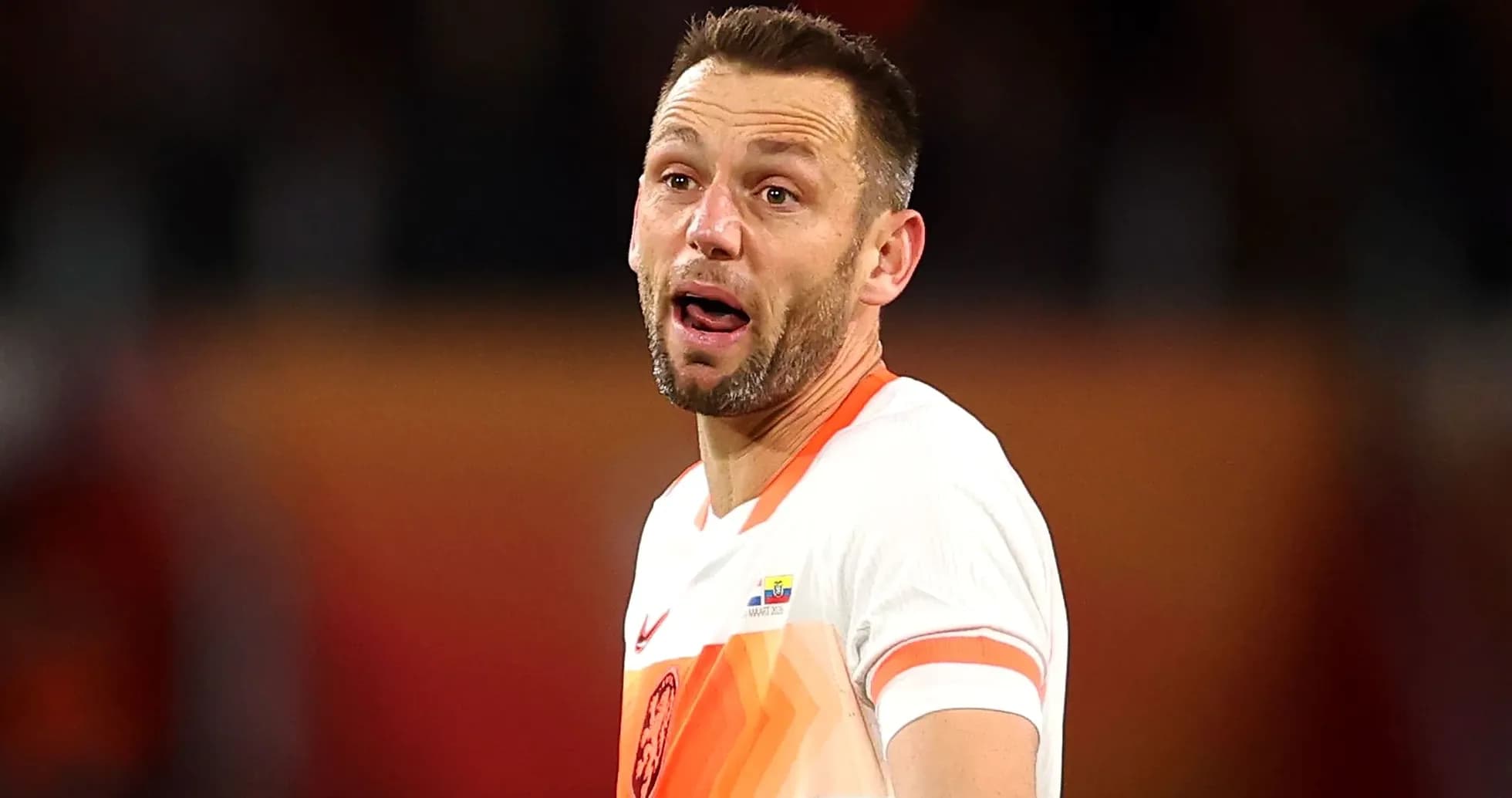 Player reacting during a football match