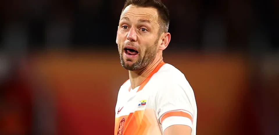 Player reacting during a football match