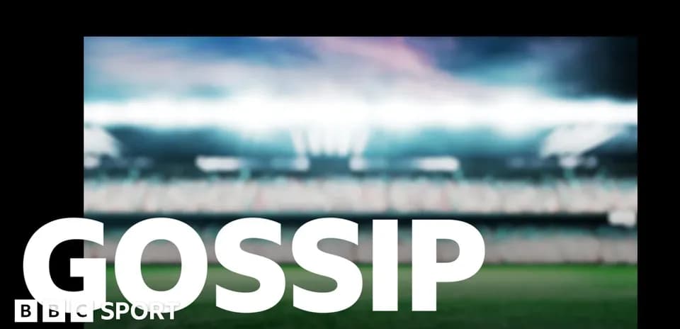 Blurred stadium background with 'GOSSIP' text overlay