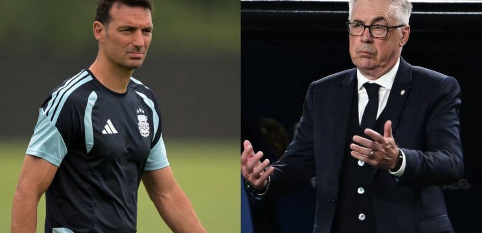 Two football managers on opposite sides of image