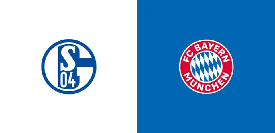 Logos of FC Schalke 04 and FC Bayern München