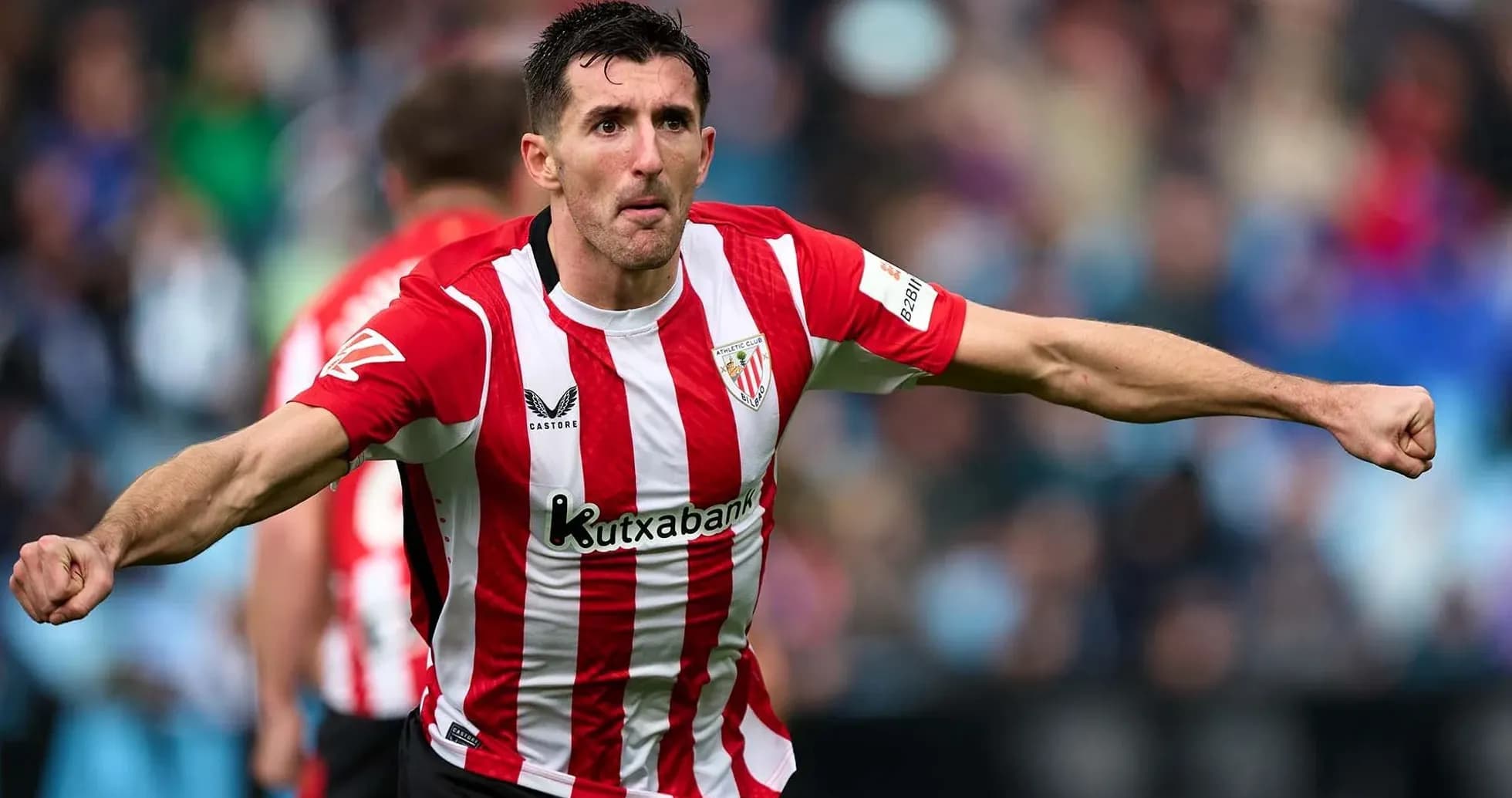 Athletic Club player celebrating during match