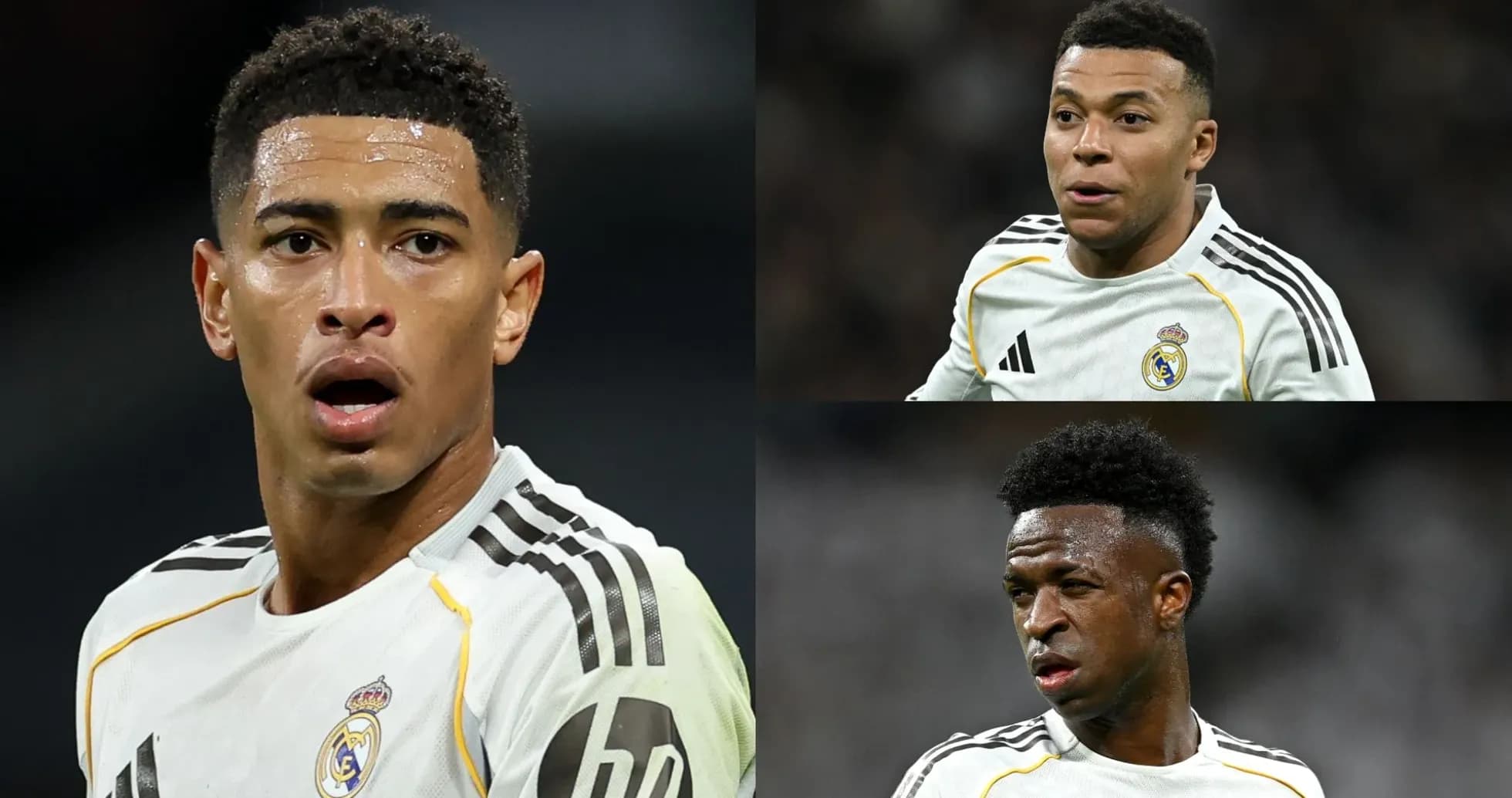 Three Real Madrid players during match action
