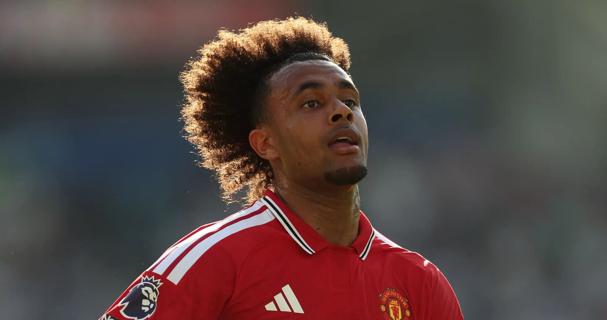 Player in Manchester United jersey during match