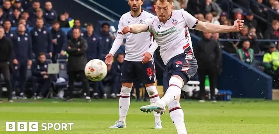 Player kicking the ball during a football match