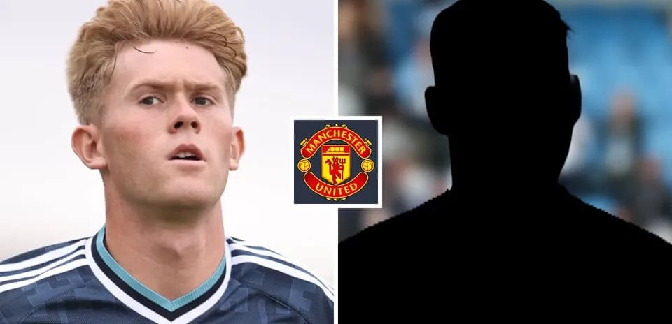 Player in Manchester United kit with logo