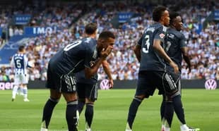 Real Sociedad players celebrating a goal