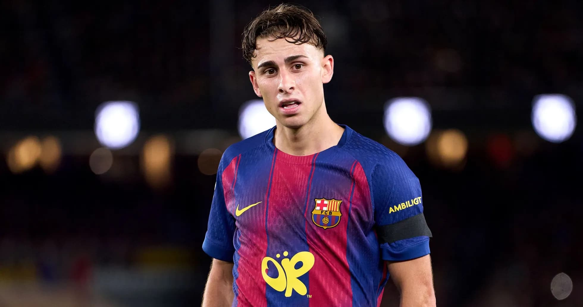 Barcelona player wearing team jersey during match