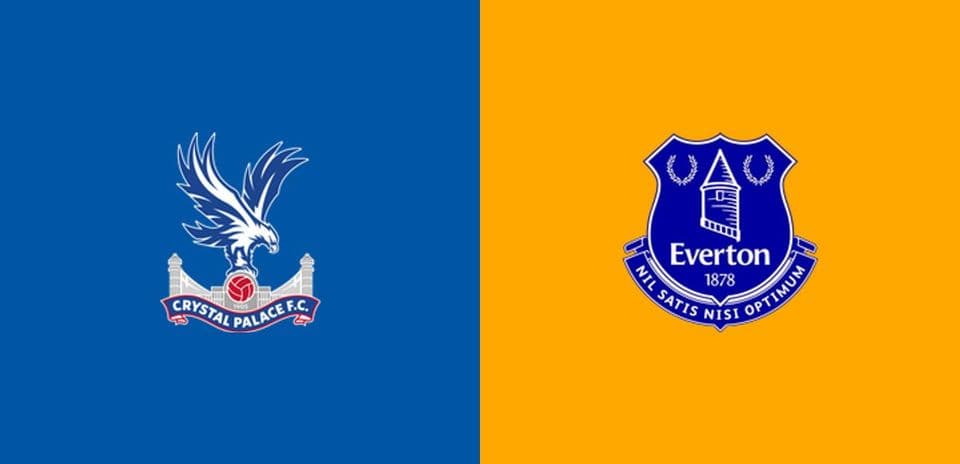 Logos of Crystal Palace and Everton on colored background