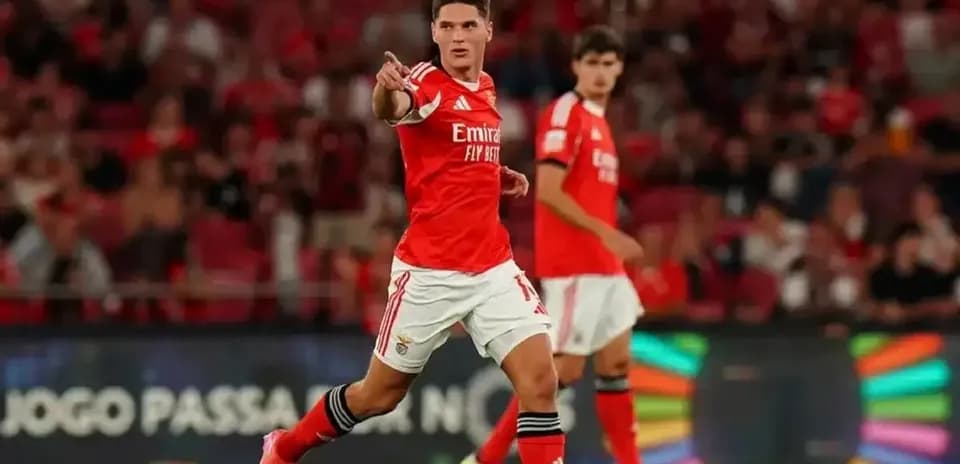 Benfica player celebrating during a match