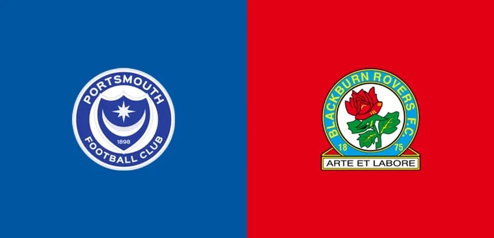 Logos of Portsmouth FC and Blackburn Rovers FC