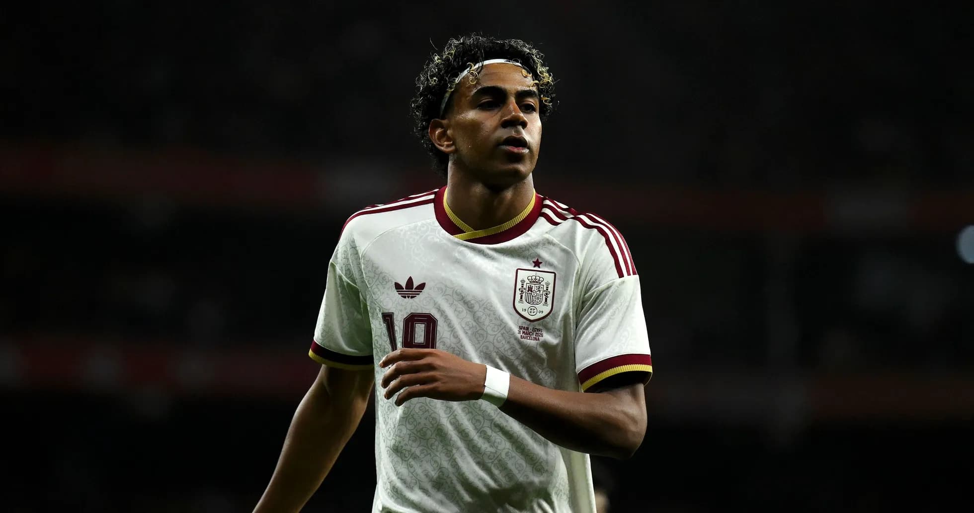 Player wearing Spain jersey during match
