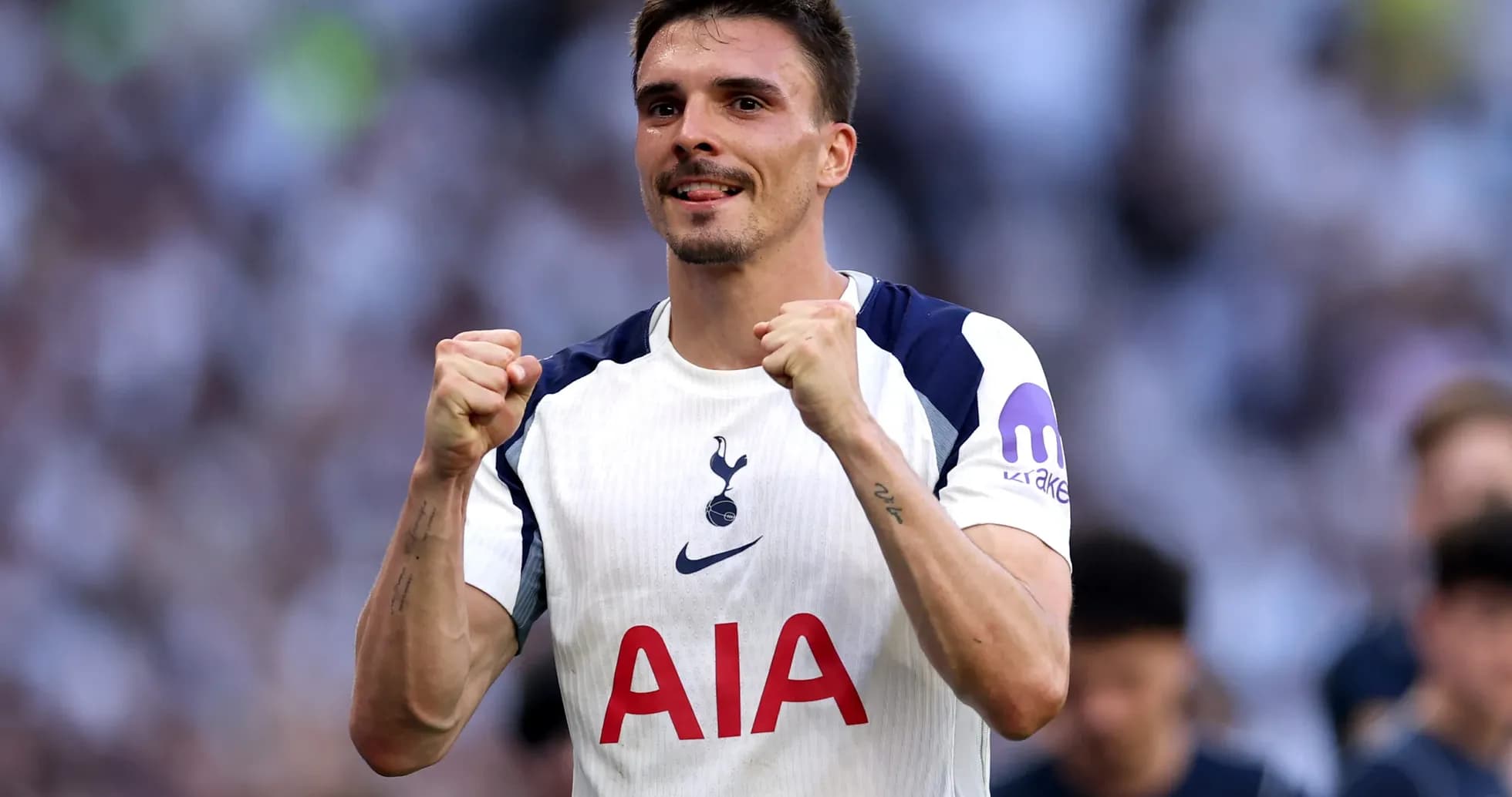 Tottenham player celebrating a goal during match