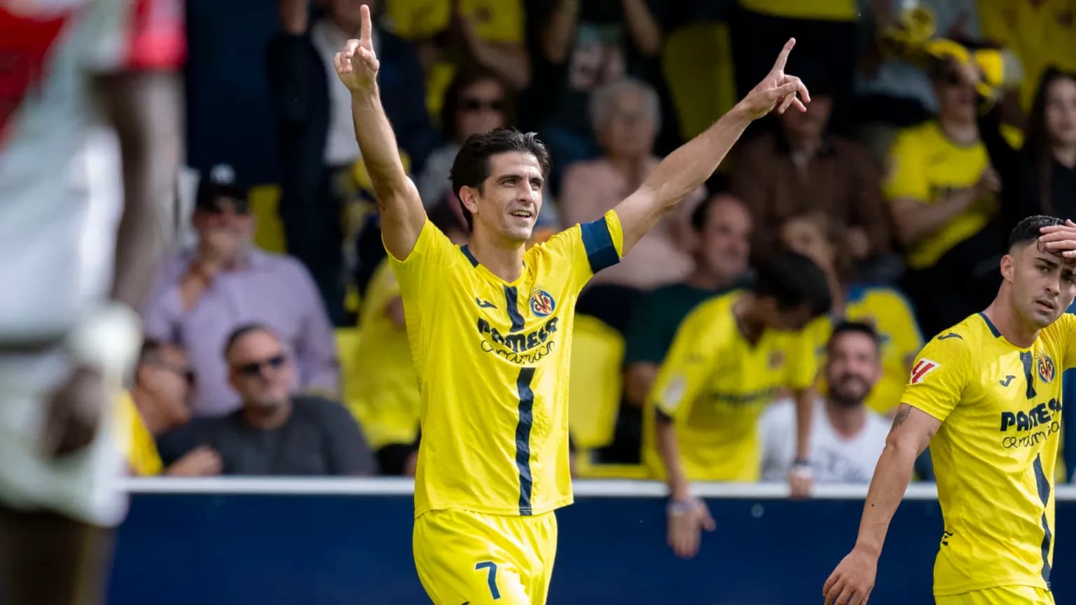 Villarreal player celebrating a goal in La Liga