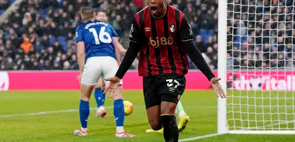 Bournemouth player celebrating a goal on pitch