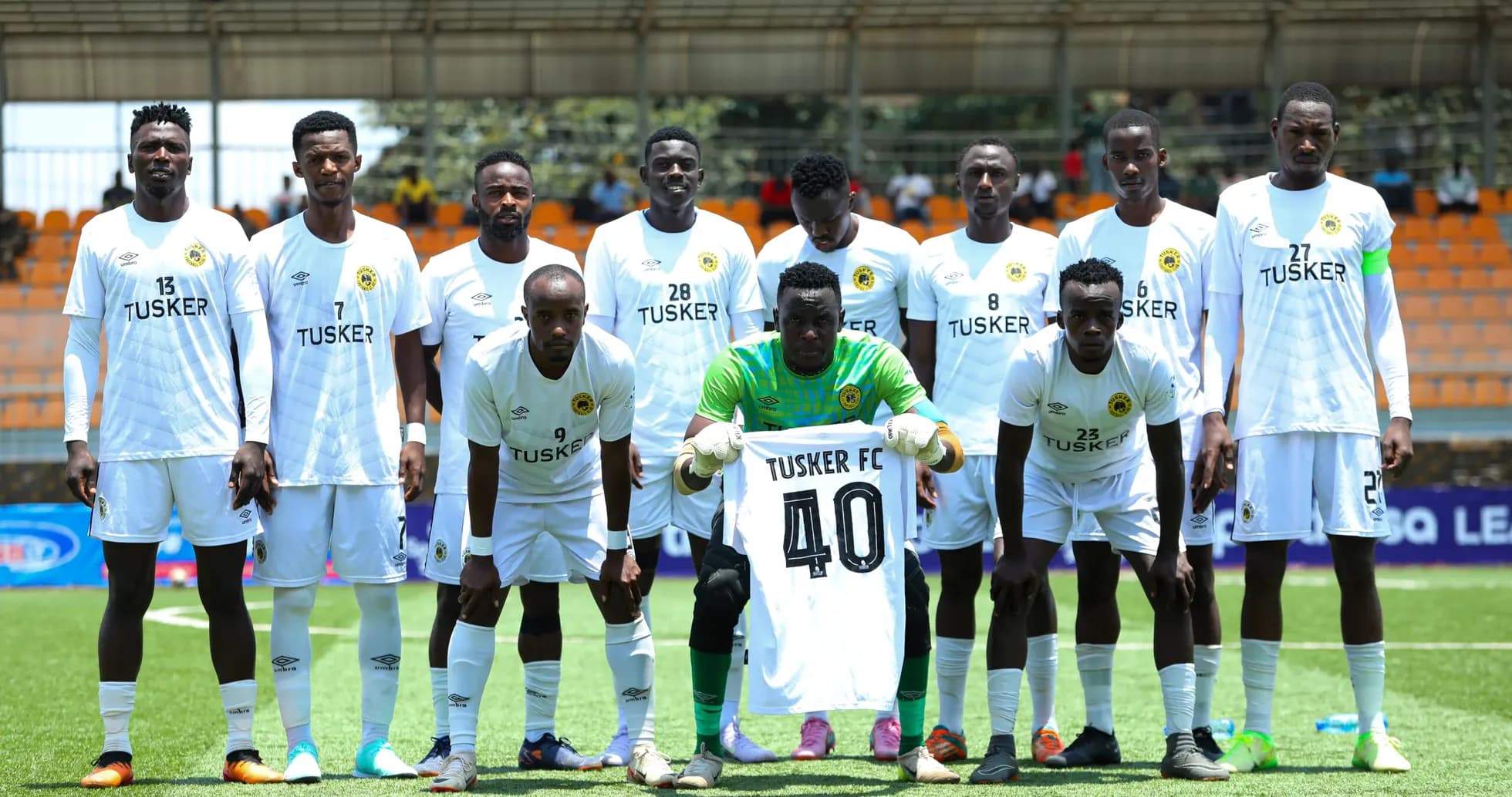 Tusker FC team posing before the match