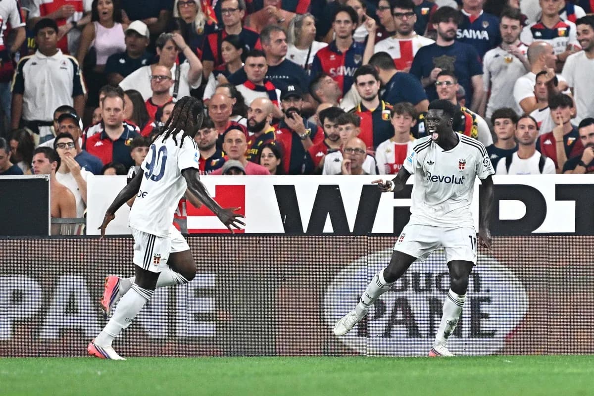 Two players celebrating a goal during match