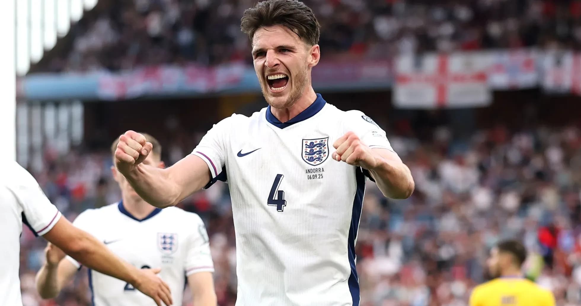 Player celebrating during England match against Andorra