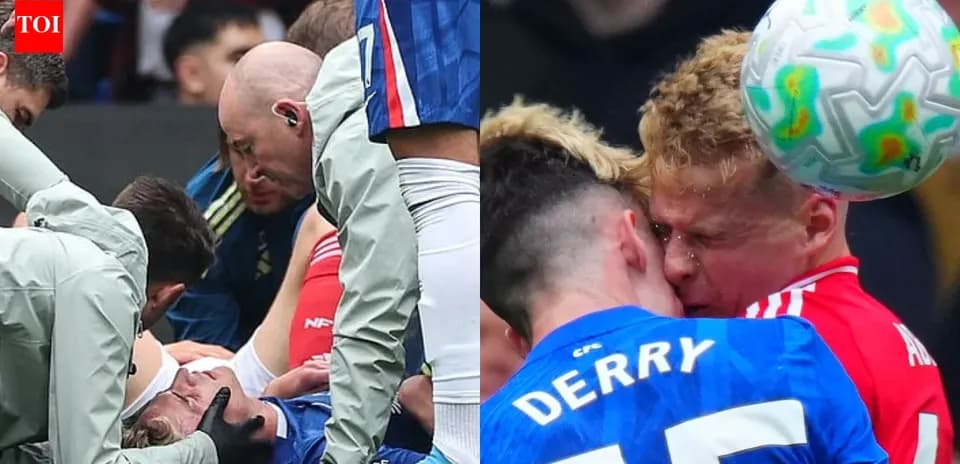 Players receiving medical attention after collisions during match