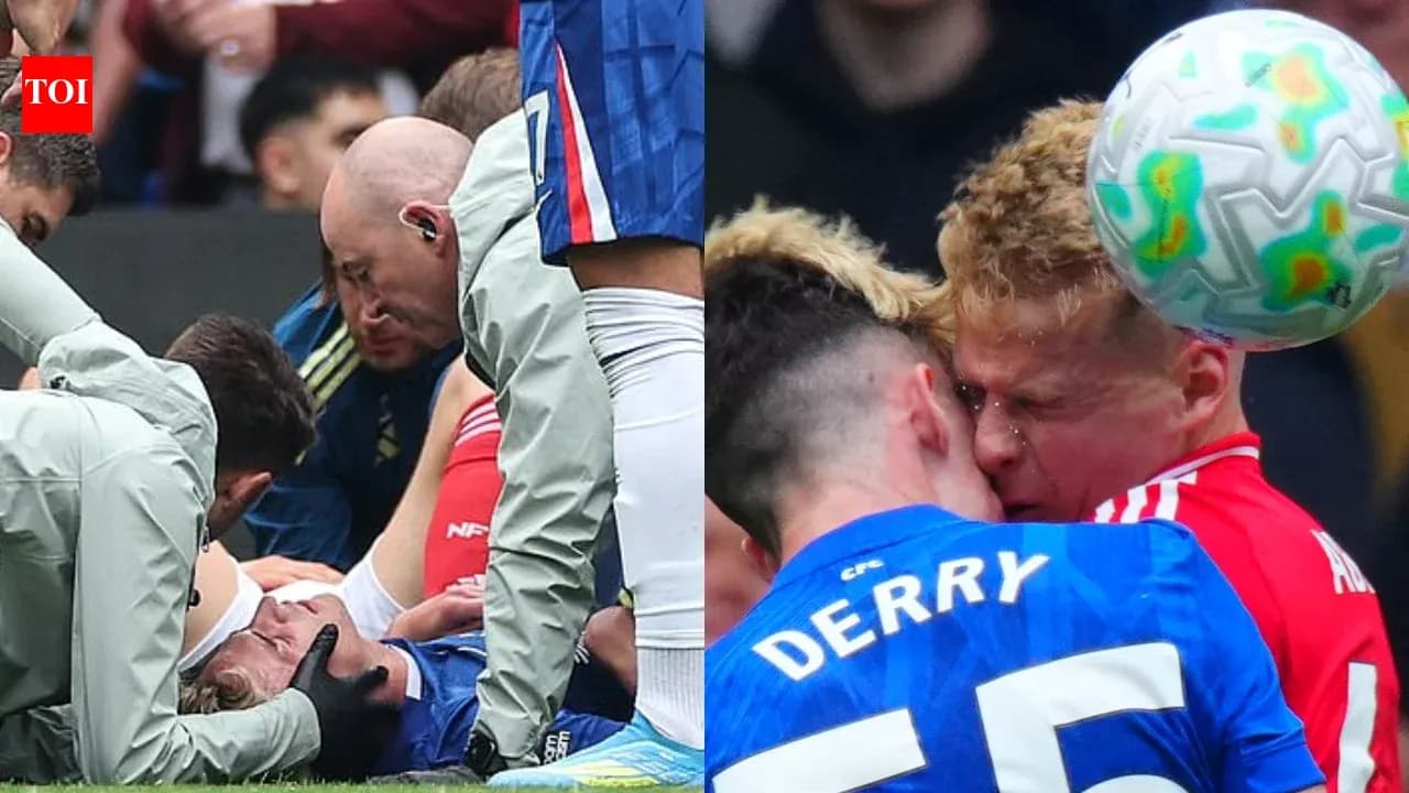 Players receiving medical attention after collisions during match