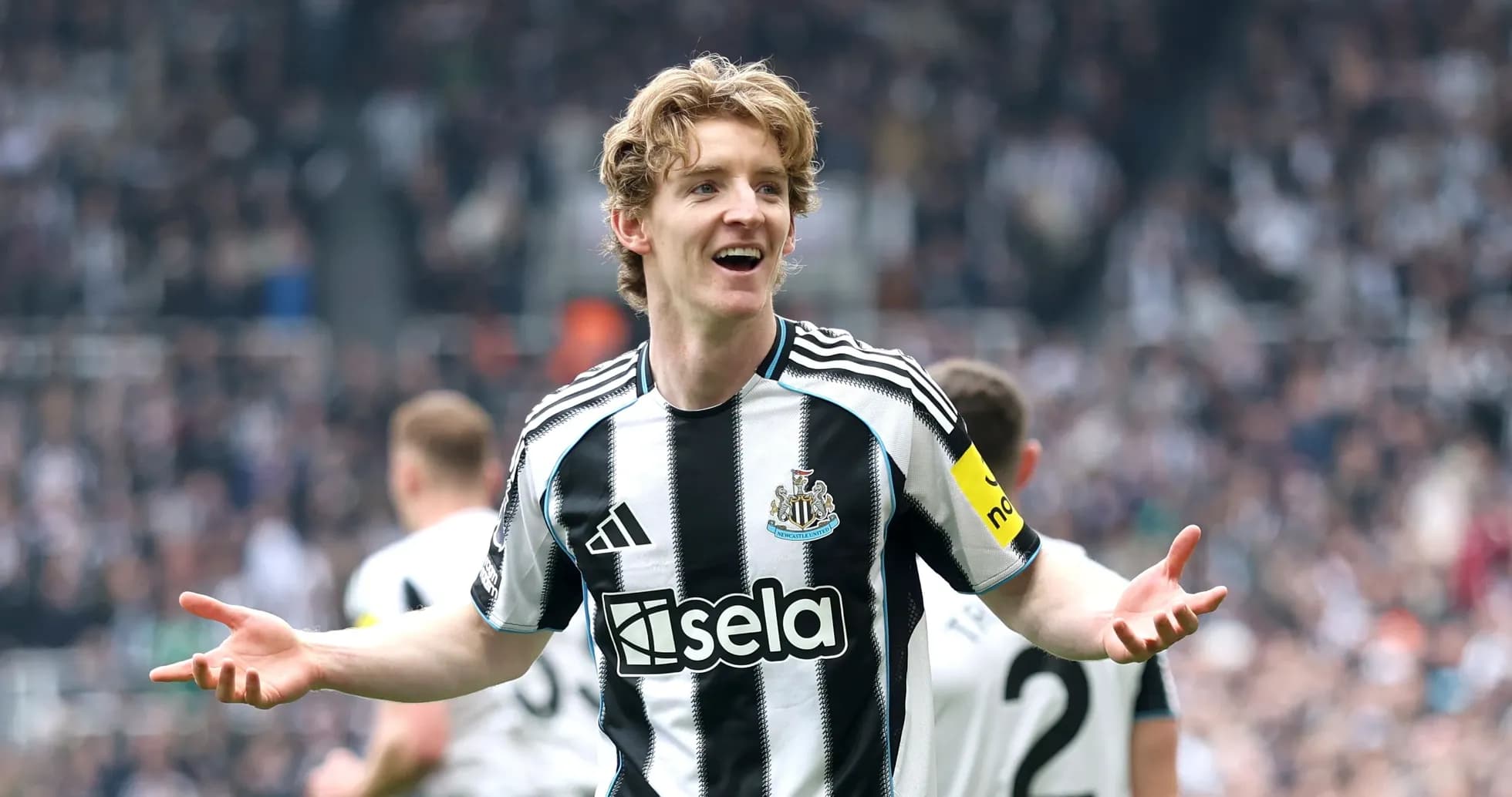 Newcastle player celebrating during a match