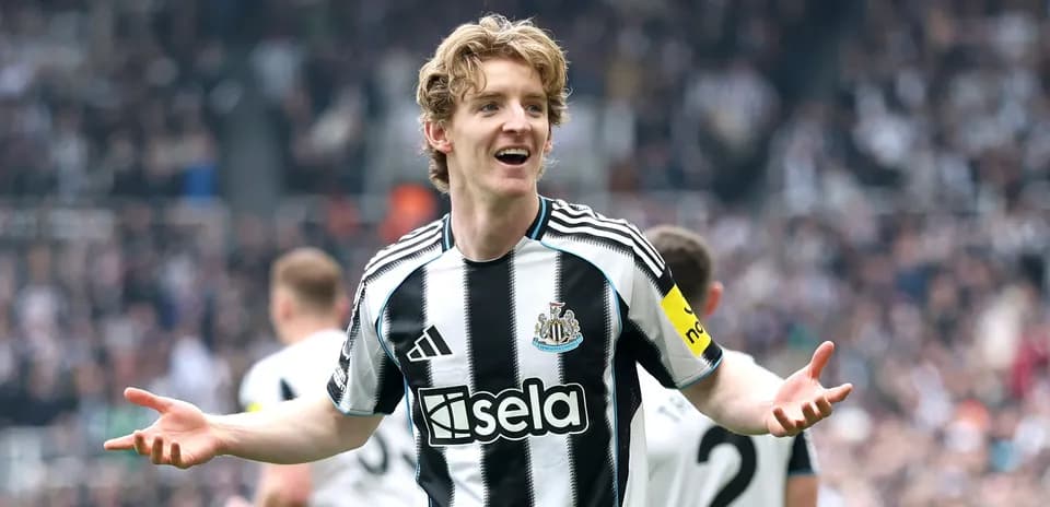 Newcastle player celebrating during a match