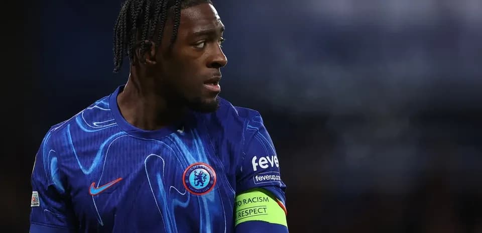 Player wearing Chelsea kit during match