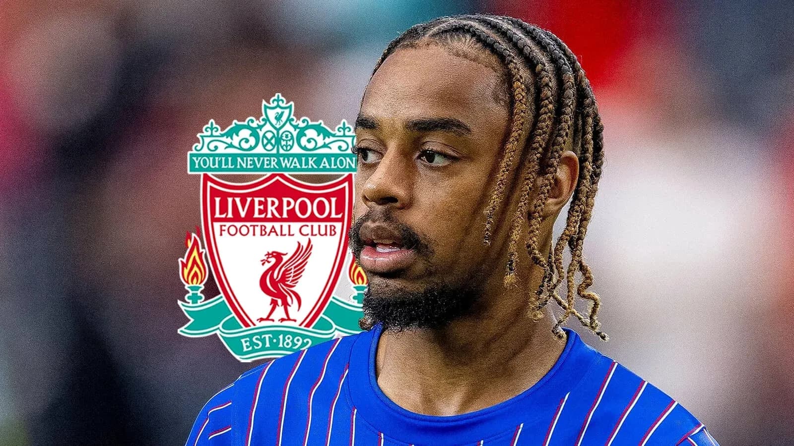 Player in Liverpool FC kit with club logo