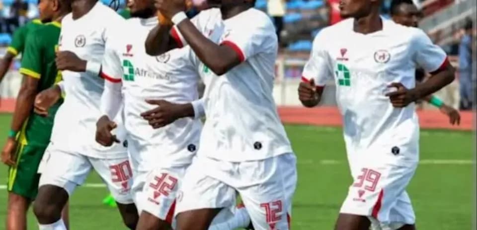 Rivers United players celebrating a goal