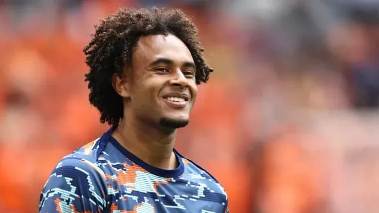 Player smiling during warm-up on the field