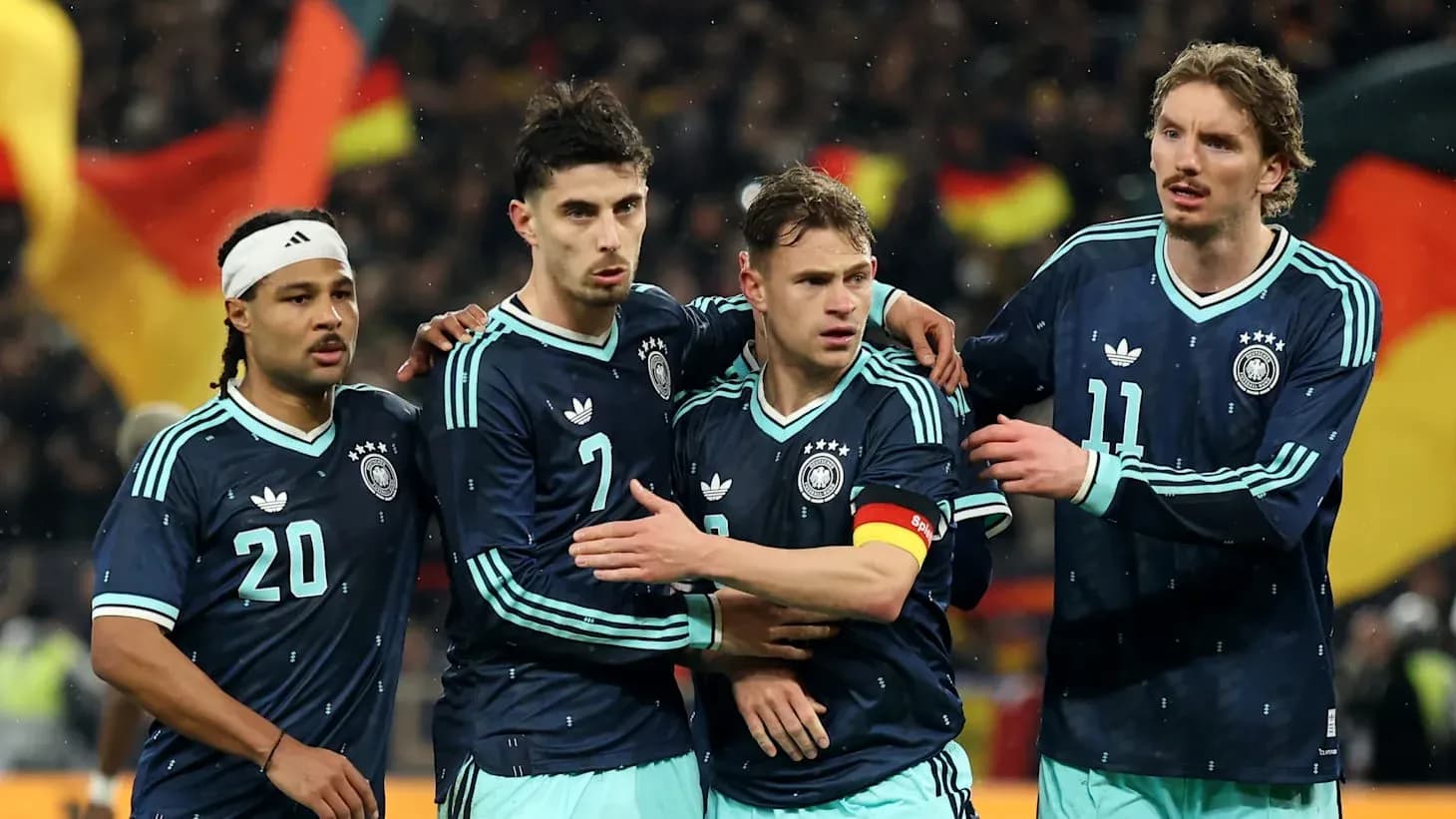 German players celebrating during World Cup match